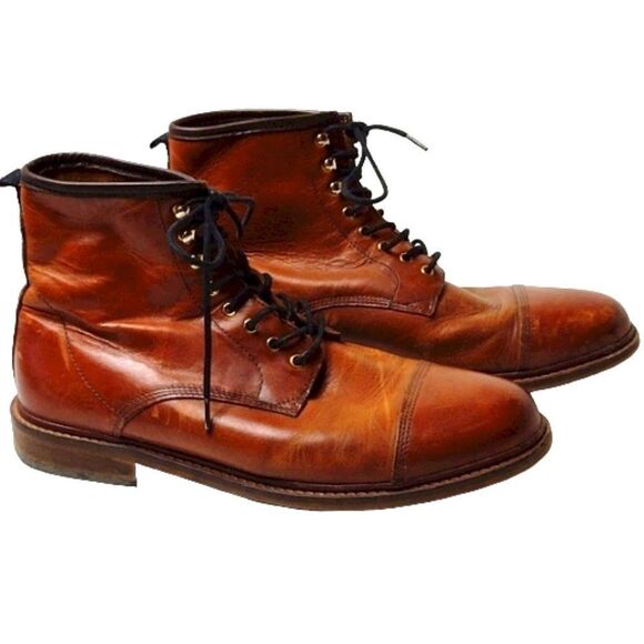 Shoe The Bear Copenhagen Curtis Boots Men's Brown Leather Lace-up Size Eu42 - Picture 3 of 9